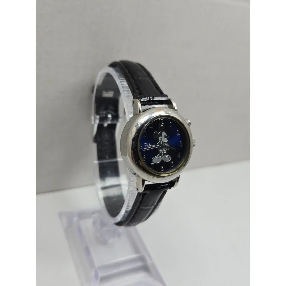 Disney by Seiko Mickey Mouse Musical Quartz Watch Navy Dial Leather New Battery